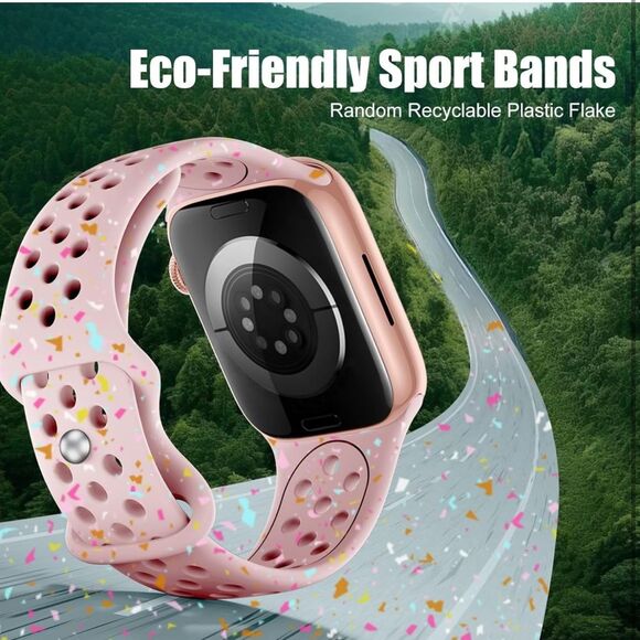 3 Pk Apple Watch Bands 38/40/41 mm Soft Silicone Breathable Sport Strap - Picture 2 of 4